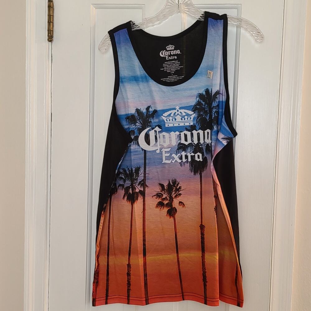 Mens Corona Extra Tropical Scene Tank Top Size Large NWOT